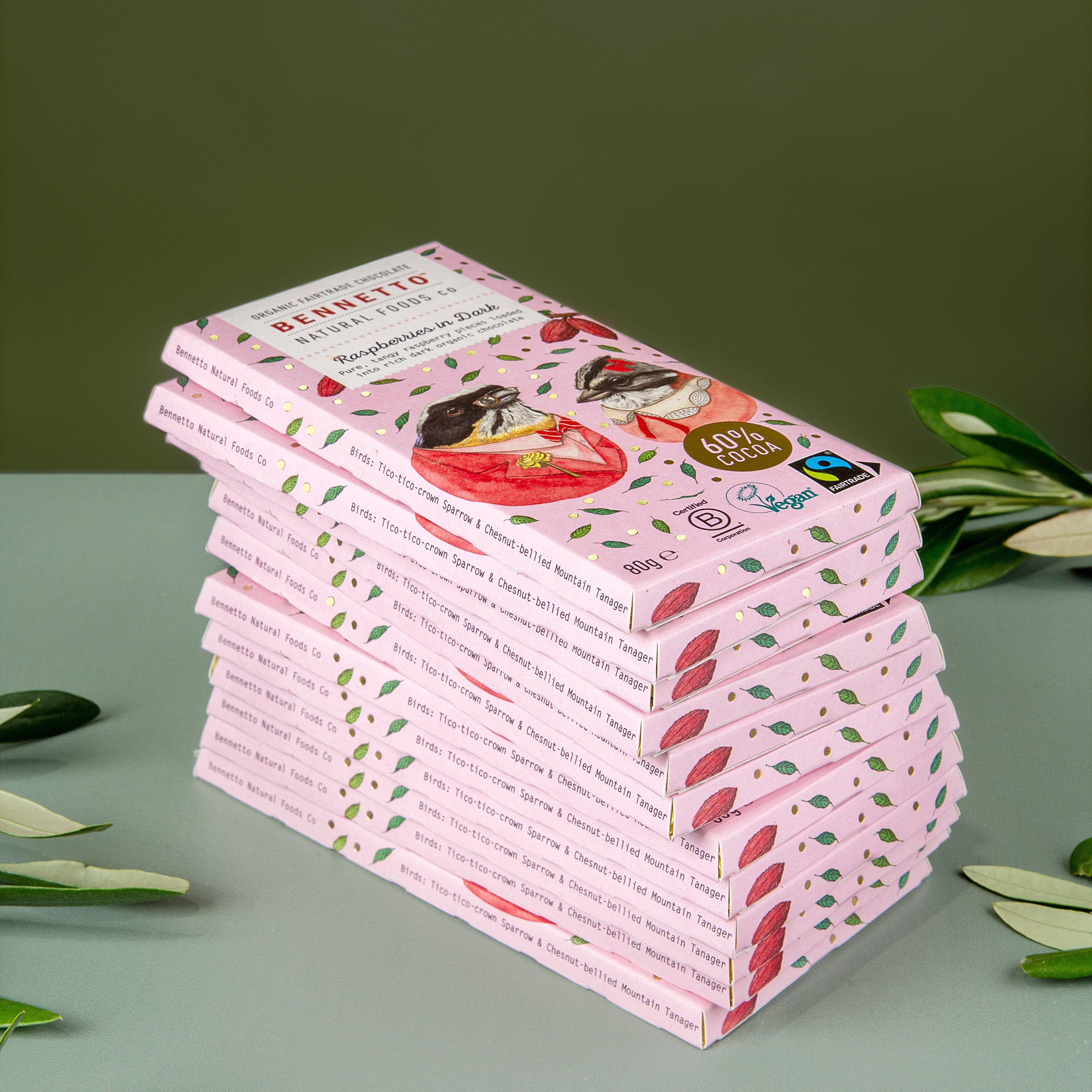 Raspberries in Dark -  Pack of 3, 6 or 12 bars
