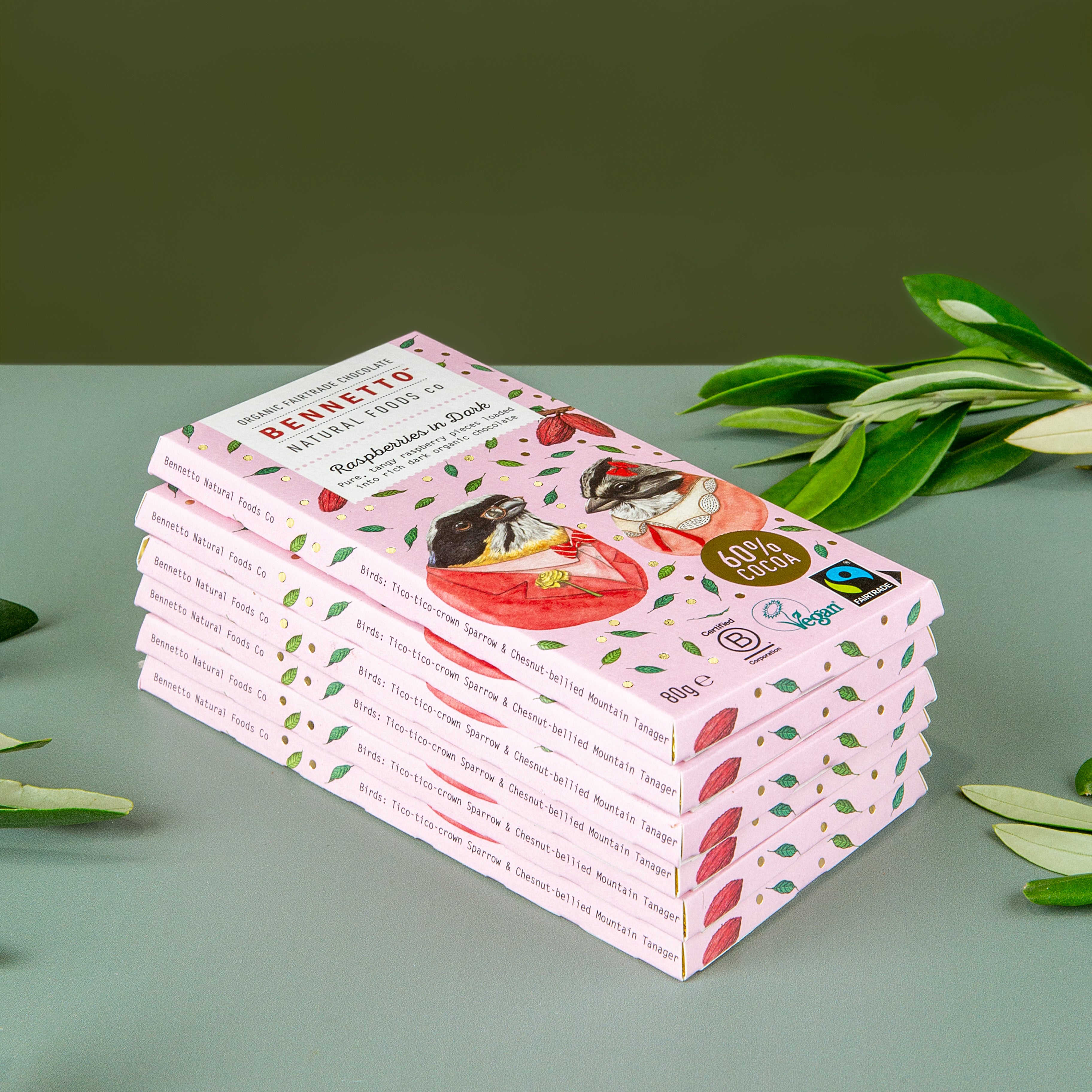Raspberries in Dark -  Pack of 3, 6 or 12 bars