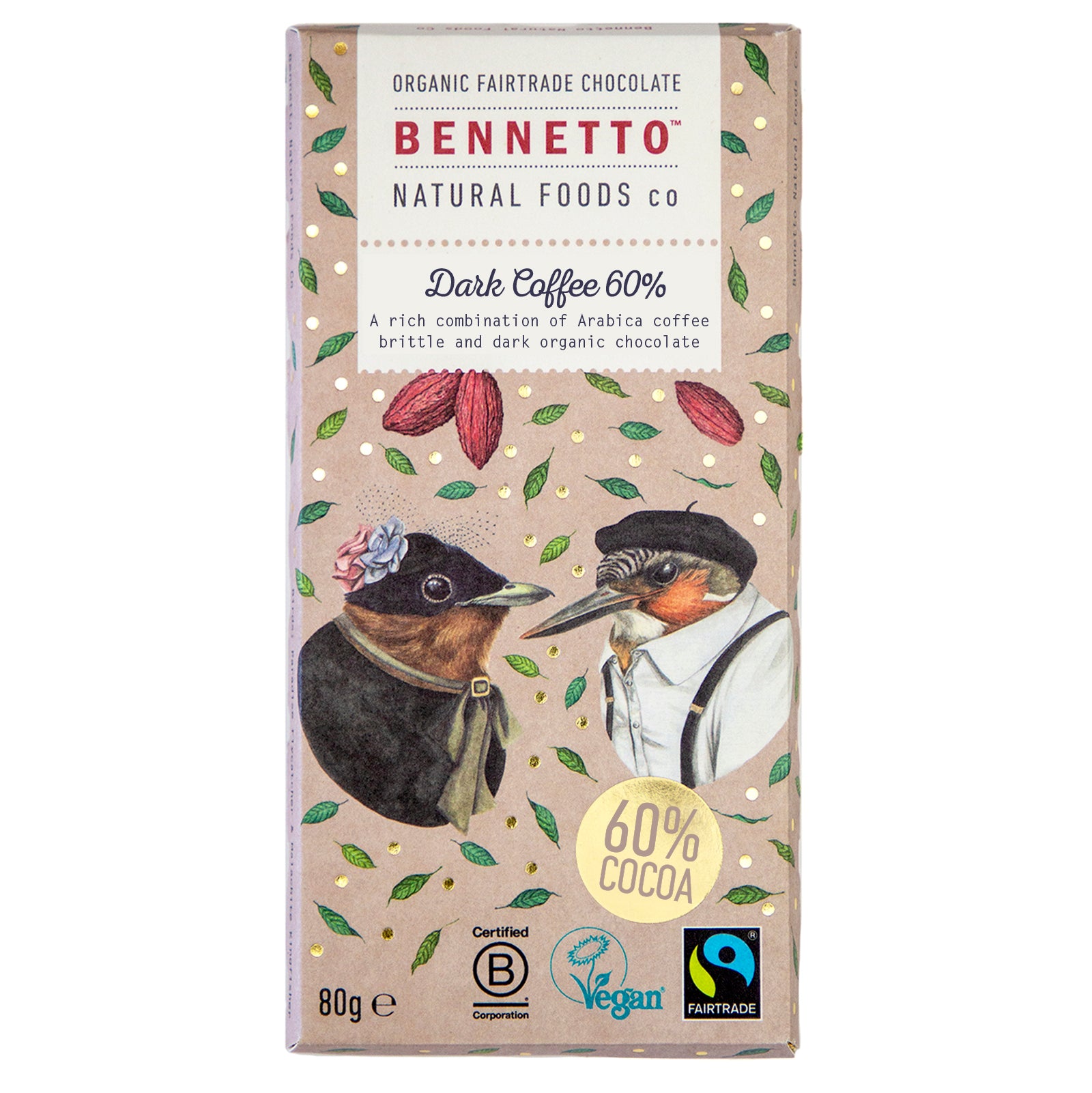 Dark Coffee 60% -  Pack of 3 or 6 bars